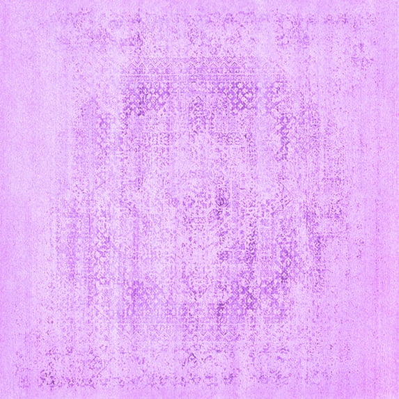 Ahgly Company Indoor Square Oriental Purple Industrial Area Rugs, 3' Square