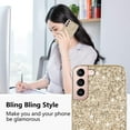 thumbnail image 2 of Compatible with Samsung S22 Case Glitter Shockproof, for Samsung Galaxy S22 Phone Case Bling Sparkly Soft TPU and PC Silicone Shiny Girl Women Thin Protective Cover (Gold), 2 of 14