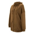 thumbnail image 4 of UKAP Women Sweatshirt Long Sleeve Hoodie Hooded Neck Coat With Pockets Jacket Jogger Overcoats Coffee M, 4 of 6