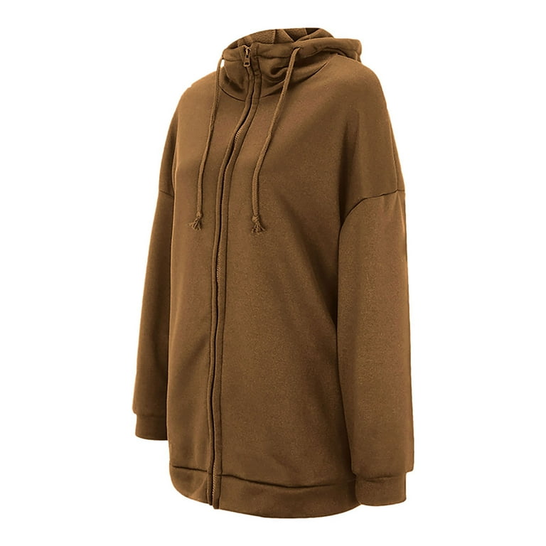 Plus Size Sweatshirts for Women Casual Zip Up Hoodies Tunic Long Outerwear with Pockets Dark Green 5XL Walmart