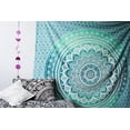 thumbnail image 3 of Green Ombre Poster Tapestry Mandala Art Hippie Wall Hanging Bohemian Bedspread Tapestries 30"x40", 3 of 5