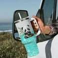 thumbnail image 3 of Panda Gift Tumbler 40 oz With Handle Straw - Insulated Stainless Steel for Panda Lovers, 3 of 6