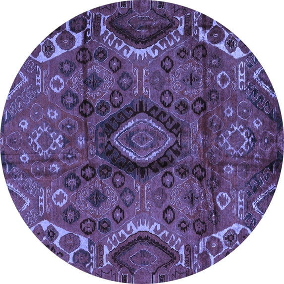Ahgly Company Indoor Round Southwestern Blue Country Area Rugs, 5' Round