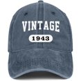thumbnail image 1 of 80th Birthday Gifts for Men Women Hats 1943 Vintage 80 Year Old Embroidered Baseball Cap, 1 of 5