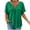 Green, variant on Plus Size Waffle Knit Henley Shirts for Women Short Sleeve Sweater Trendy Zip Up Crewneck Pullover Tops Black XL