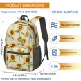 thumbnail image 3 of Sunflower and Seed White Pattern 17" Waterproof Oxford School Backpacks for Teens, S-Shape Padded Straps, for School, Travel, Hiking, Camping, 3 of 5
