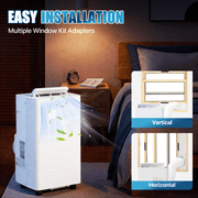 Dateyes 12000 BTU Portable Air Conditioners, 4-1 Standing Smart Cooling AC with Remote Control, Cooling, Heating, Dehumidifier and Fan, Automatic Unit for Bedroom, 55dB Quiet, Portable AC for Room