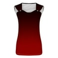 thumbnail image 4 of Tank Tops for Women Plus Size Sleeveless V-neck Gradient Color Top Red XL, 4 of 4