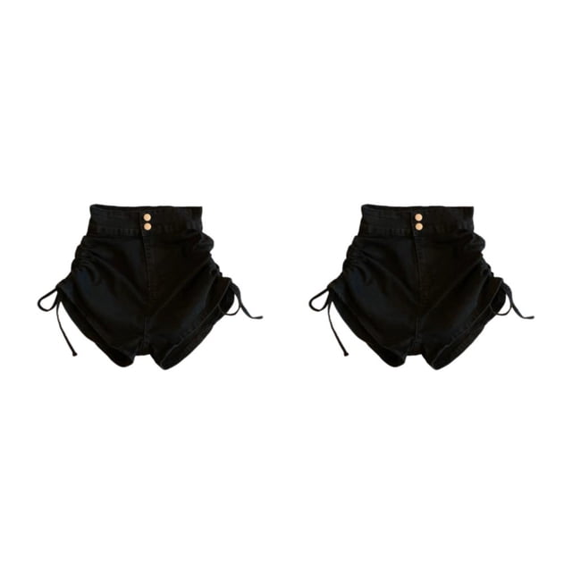 Pantalones cortos de verano Sonducket traje de mujer ropa Vintage S M L XL 2XL color Negro