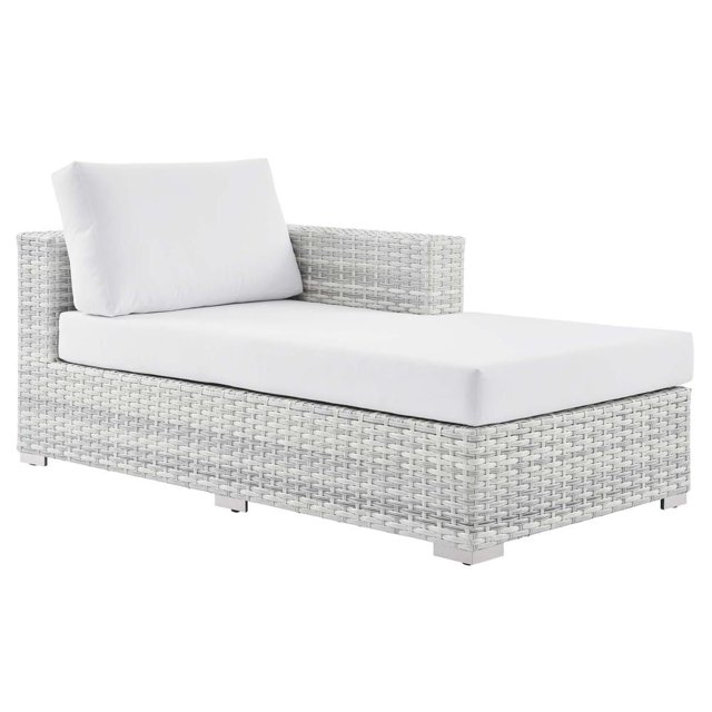 Modway Chaise Longue de Patio Extérieure, Gris Pâle