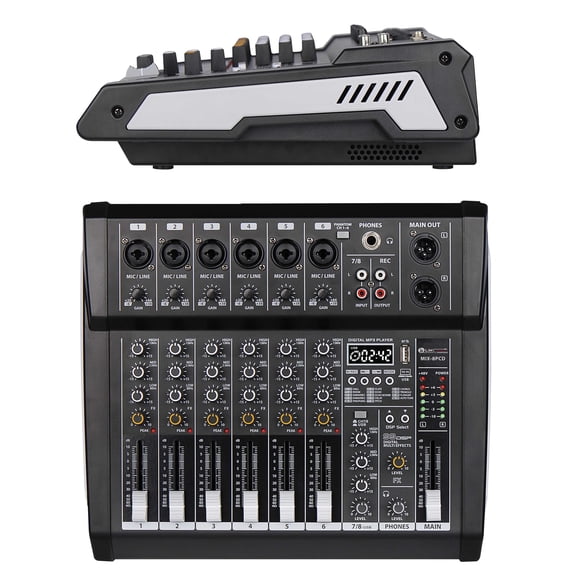 Mezcladora Amplificada MIX-8PCD LiM Audio by Soundtrack 8 Canales 100Wx2 Bluetooth USB FX