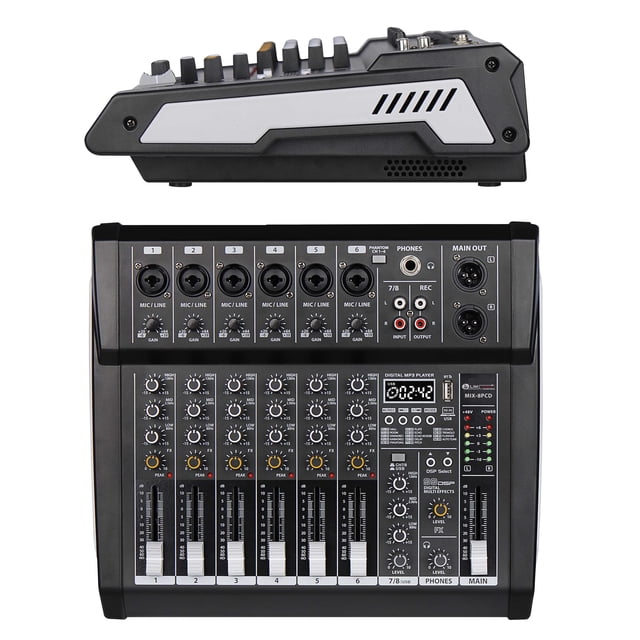 Mezcladora Amplificada MIX-8PCD LiM Audio by Soundtrack 8 Canales 100Wx2 Bluetooth USB FX