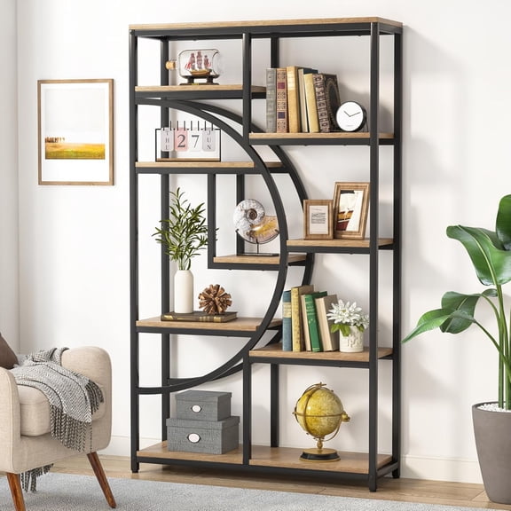 Tribesigns 5-Tier Industrial Etagere Bookcase with 9 Open Shelves