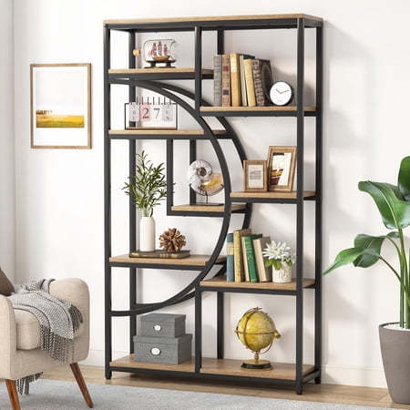 Tribesigns 5-Tier Industrial Etagere Bookcase with 9 Open Shelves