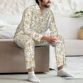 thumbnail image 7 of Fuzoiu Floral1 Print Men's Long-Sleeved Pajama,Lounge Button Down Nightwear,Mens Notch Collar Pajama Set -X-Large, 7 of 7