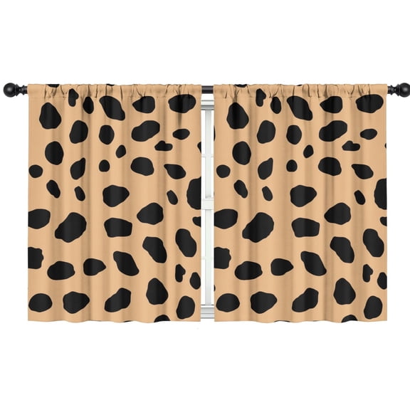 Blackout Kids Curtains,Brown and Black Of Leopard Print Childrens Insulated Curtains Set Of 2,Bedroom Essentials,Toddler Room Decor 42"x54"