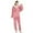 Pink, variant on Comfortable Flannel Pajamas Set for Women Long Sleeve Plus Size Loose Fit EU Sizes Homewear Loungewear Red S