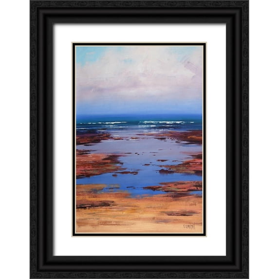 Gercken, Graham 14x18 Black Ornate Wood Framed with Double Matting Museum Art Print Titled - Low Tide Colours