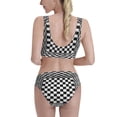 thumbnail image 3 of Kdxio 3d Black and White Chessboard for Womens High Waisted Bikini Top Sports Style Two Piece Bathing Suits, 3 of 7