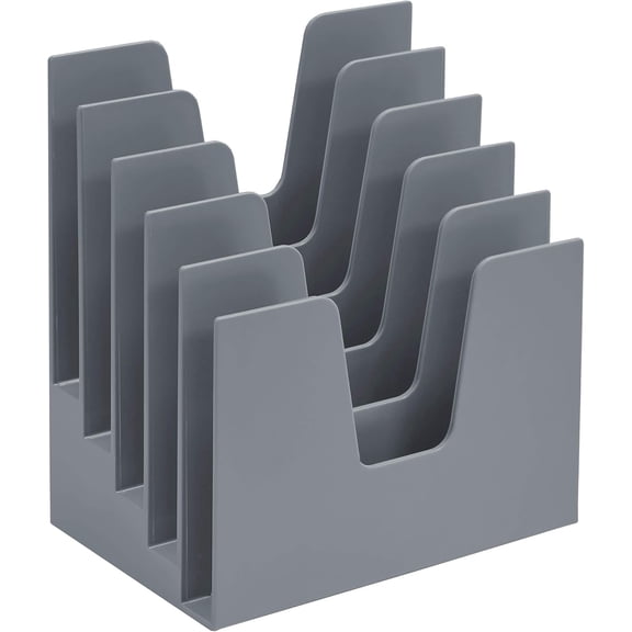 Acrimet 5 Section Incline File Sorter Organizer, Mail, Folder, Letter Desk Organizer, Rack for Office Organization Desktop (Plastic) (Silver Color)