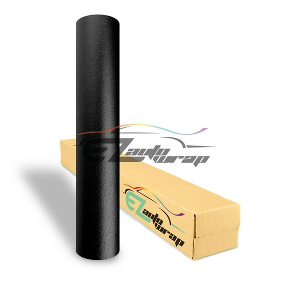 EZAUTOWRAP Black Leather Grain Texture Cabinet Car Vinyl Wrap Vehicle Sticker Decal Film Sheet Furniture Decoration Peel And Stick