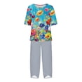 thumbnail image 4 of 2 Piece Sets for Women Fall Shorts Two Piece Sets for Women Fall Women's Casual Round Neck Short Sleeve Top And Pants Digital Printing Two-piece Set, 4 of 5