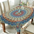 thumbnail image 3 of GZHJMY Blue Boho Mandala Rectangle Tablecloth Washable Table Cover, Wrinkle Free, Oil-Proof/Waterproof Tabletop Protector for Kitchen Dining Party -54x72(in) Home Decor, 3 of 7