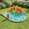 thumbnail image 2 of Costway Inflatable Water Slide Park with 2 Long Slides, Climbing Walls, Splash Pool with 750W Blower, 2 of 9