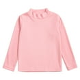 thumbnail image 3 of Jhaoyu Kids Boys Girls Solid Color Long Sleeve Thermal Underwear Tops Mock Neck T-Shirt Winter Warm Pink 100, 3 of 6