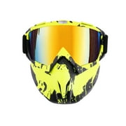 Riding Eyewears Ski Goggles Snow Snowboard Glasses Snowmobile Motorcycle UV400 Anti-fog Motocross Skiing Detachable Mask, Blue Silver