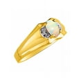 thumbnail image 3 of RYLOS Mens Rings Yellow Gold Plated Silver Classic Design 7X5MM Oval Gemstone & Diamond  Opal October Birthstone Ring Size 8, 3 of 6