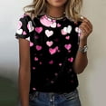 thumbnail image 2 of Fvwitlyh T-Shirt Femme Décontracté Mignon Imprimé Saint-Valentin Lettre d'Amour Col Rond Manches Courtes T-Shirt D,m, 2 of 4