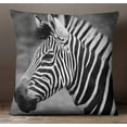 thumbnail image 2 of S4Sassy Home Decor Black Zebra Face Digital Print Pillow Square Cushion Cover -12 x 12 Inches, 2 of 4