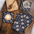 thumbnail image 5 of Pioneer Flower Floral Print Pattern 2-Pack Oven Mitts Set, Heat Resistant Kitchen Gloves, 7.7" X 12", 5 of 6