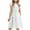 White, variant on Loopsun Girls Summer Dresses, Children's and Girls' Solid Cotton and Round Neck Short Sleeve Dress with Drawstring Blue 13-14 Years