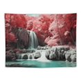 thumbnail image 5 of Orinice  Landscape Tapestry Tropical Waterfall Sunlight Nature Forest Wall Hanging Aesthetic Decoration For Bedroom Living Room Wall Art Tapestries  40x60inch, 5 of 6