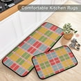 thumbnail image 5 of GZHJMY Colorful Lattice Knitting Anti Fatigue Kitchen Mat Set of 2 Non Slip Skid Washable Soft Absorbent Anti Kitchen Floor Mats for Kitchen Sink Laundry Room Bathroom (19"x27"+19"x47"), 5 of 7