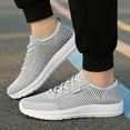 thumbnail image 2 of PEASKJP Mesns Slip On Sneakers Mesh Breathable Lightweight Non Slip Comfort Gym Shoes Running Sneakers Gray 41, 2 of 5