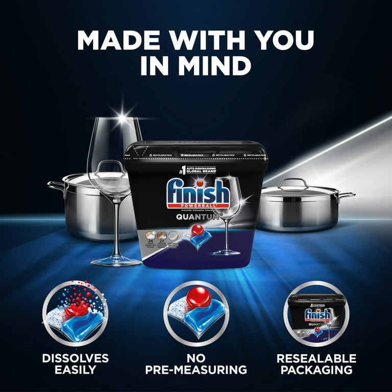 Finish Quantum Dishwasher Detergent, Advanced Clean & Shine Finish Quantum Dishwasher Detergent, Advanced Clean & Shine
