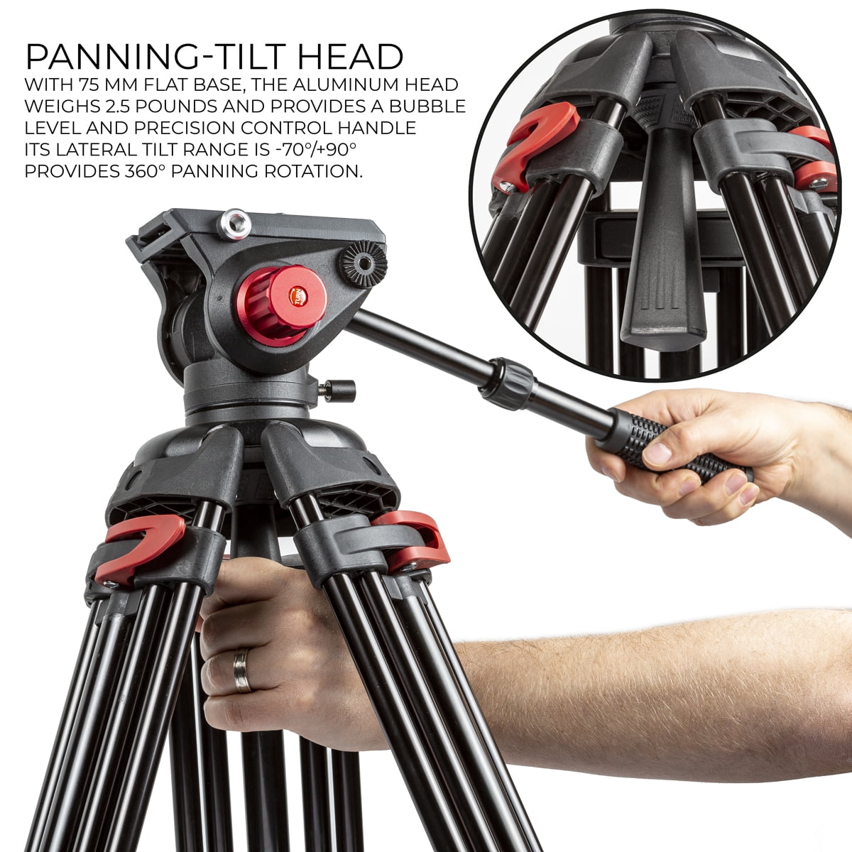 Ultimaxx Professional 72" Deluxe Video / Camera Tripod
