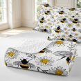 thumbnail image 4 of Erosebridal Cute Bug Bee Quilt King,Transitional Sunflower Floral King Coverlet Set,Black Silver,3 Pieces,1 Bedspread and 2 Pillowcases, 4 of 7