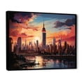 thumbnail image 2 of Designart "New York Pop Art wall art V" Cityscapes Floater Framed Canvas Art Print, 2 of 7