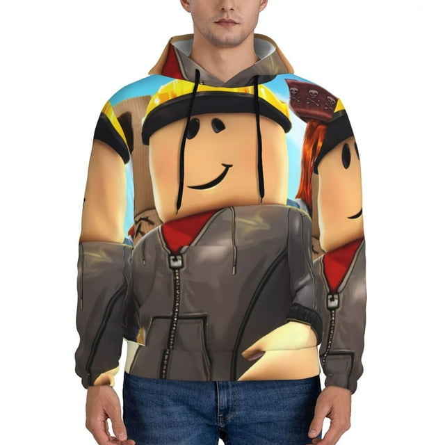 Rocae Roblox pour Hommes, Chandail à Capuche Décontracté à Manches Longues pour Hommes, Chandail Confortable pour Usage Quotidien et Activités Extérieures-4TG