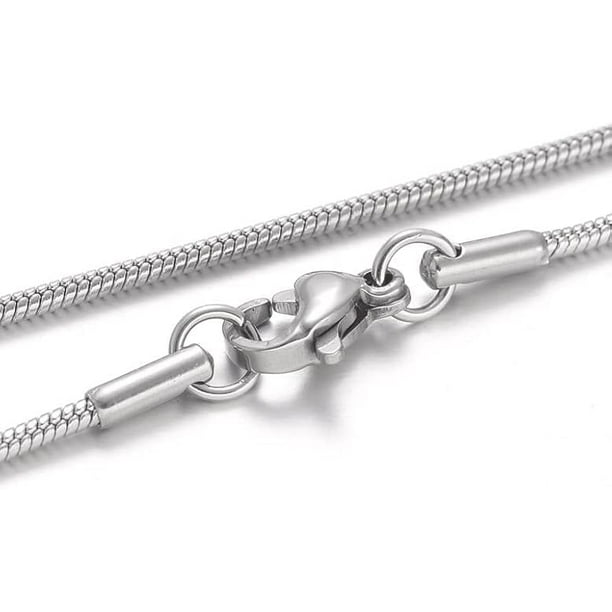 1 collar de cadena de serpiente de acero inoxidable 304 con cierre de pinza de langosta