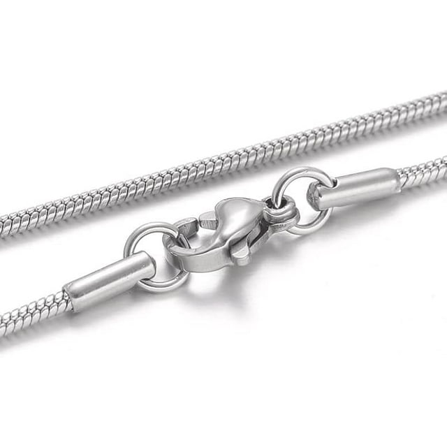 1 collar de cadena de serpiente de acero inoxidable 304 con cierre de pinza de langosta
