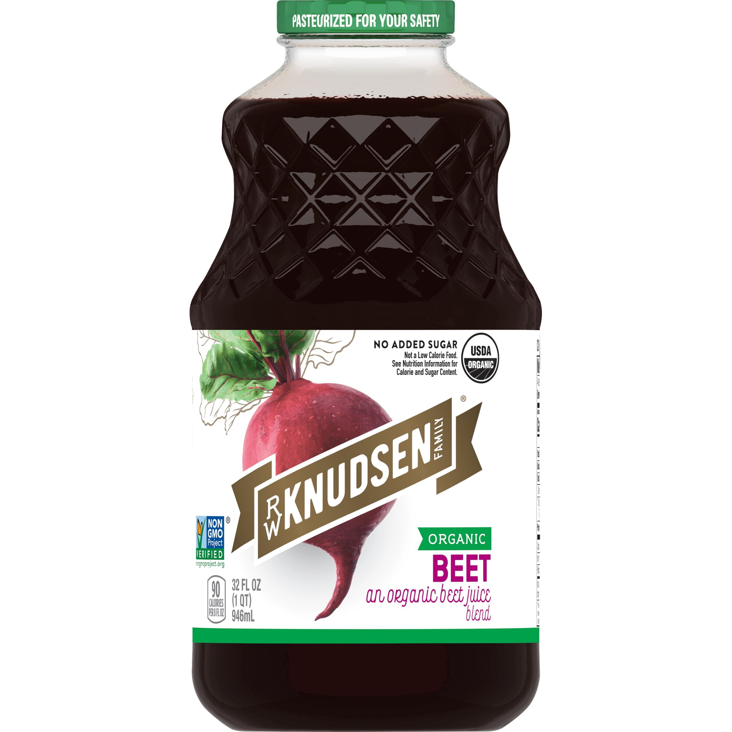 R.W. Knudsen Family Organic Beet Juice Blend, 32 oz, Glass Bottle