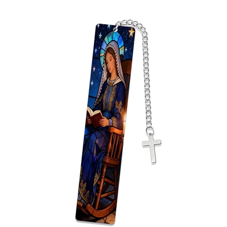 Metal Bookmark 1 Pack Starry Sky Virgin Mary Art Reading Accessory Durable Book Marker Ideal Gift for Book Lover Readers Students Teachers & Spiritual Seekers
