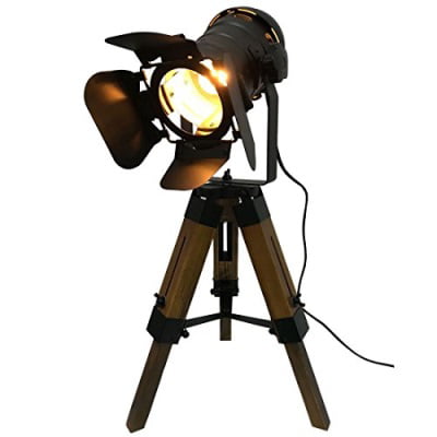 Sliver Searchlight Vintage Spot Light Full Steel Floor Lamp Tripod Modern Lamp 