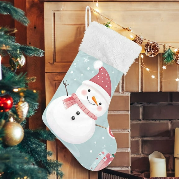 Merry Christmas Snowman Gifts Christmas Stockings Xmas Stocking for Family Holiday Season Party Decorations