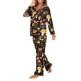 thumbnail image 5 of DISNIMO Butterfly Mushroom Print Women Pajama Sets Long Sleeve Sleepwear with Long Pants 2 Piece Lounge Set with Pockets Button Down Loungewear Nightwear, XS, 5 of 7